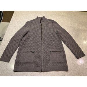 St. James Made in France Boiled Pure Wool Full Zip Sweater Womens 8 M Read